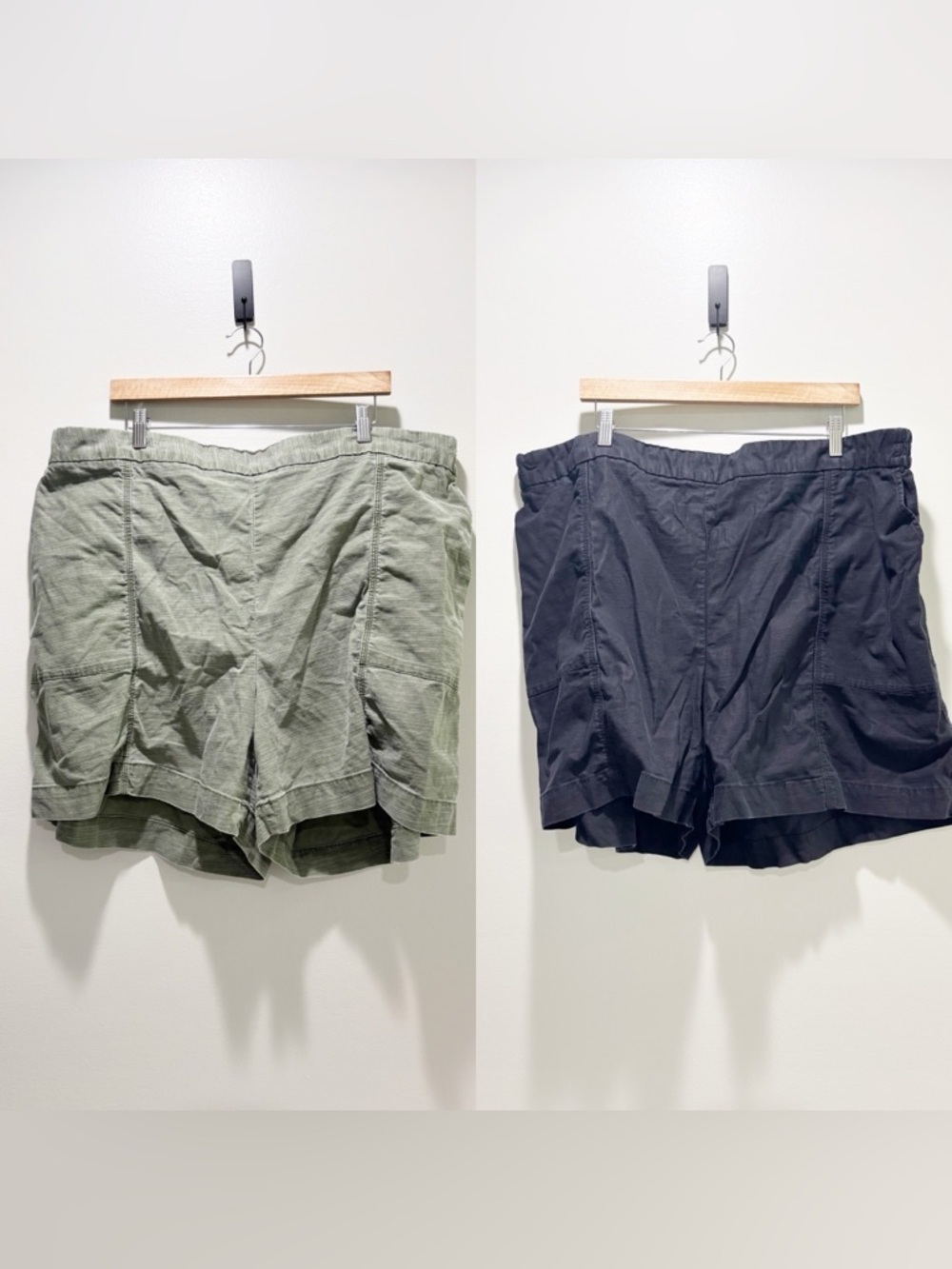 Lane Bryant Women’s Bundle (2) Slub Soft Pull On Short, Black and Olive Sz 22/24